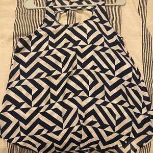 Everly size small blue and white tank